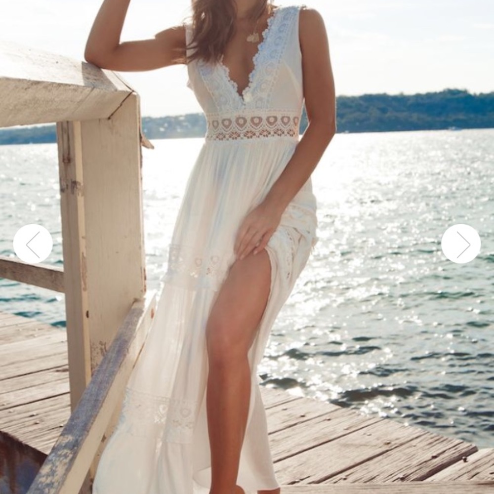 Playing Games Maxi White Dress